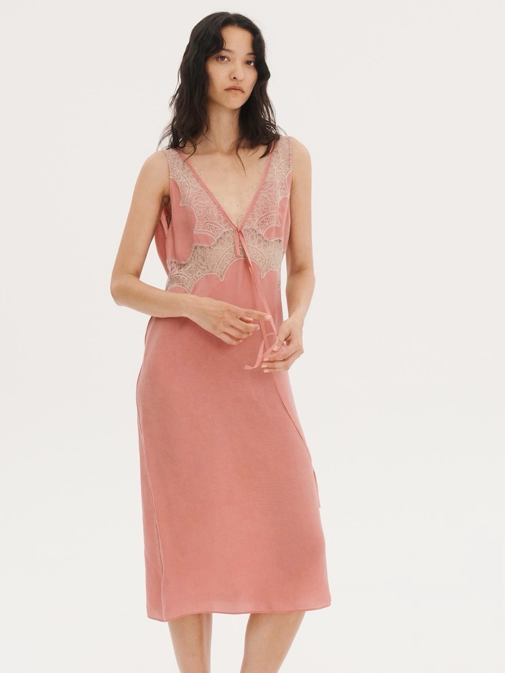 Willy Chavarria x Zara Lace Slip Dress - Dusty Rose